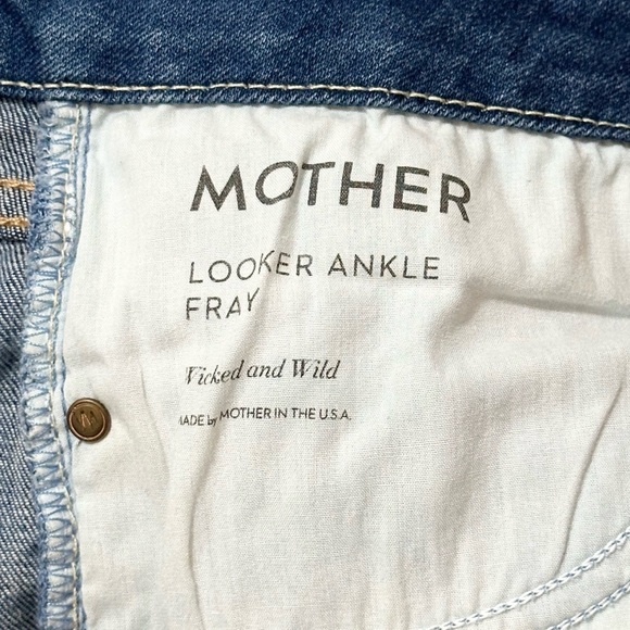 MOTHER - Looker Ankle Fray - Wicked and Wild - Distressed Blue Denim Jeans - 30 - Picture 15 of 16